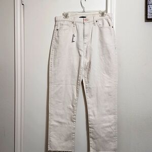 NWT "BANANA REPUBLIC" HIGH-RISE STRAIGHT CREAM JEANS SZ 31